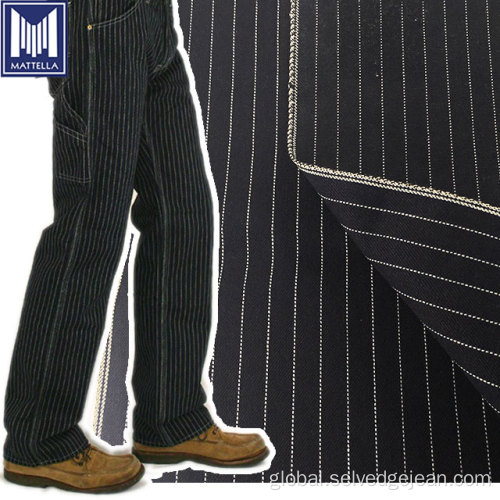 Denim Fabric Cotton Capris Jeans wabash stripe 16.5oz gsm100% cotton selvedge denim fabric Supplier